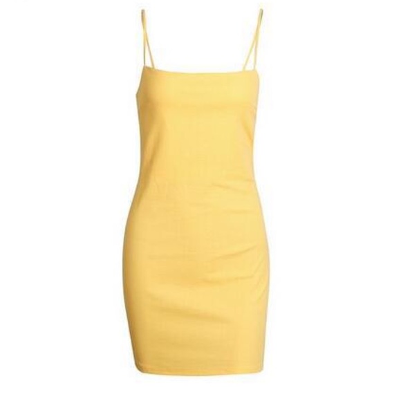LAST ONE❣️ ‘Sarah’ Canary Yellow Summer Slip Dress - Picture 4 of 6
